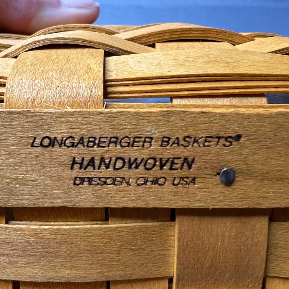 Longaberger Salt Pepper Basket Set Olive Green Pottery Farmhouse USA - Picture 6 of 11